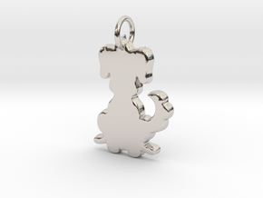 Makom Jewelry- Dog Pendant in Rhodium Plated Brass