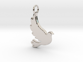 Makom- Dove Pendant in Rhodium Plated Brass