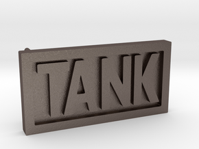 TANK belt buckle in Polished Bronzed Silver Steel