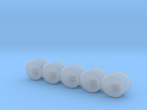 10@Space Knights V7-10 Domed Round Shield 1(right) in Smooth Fine Detail Plastic