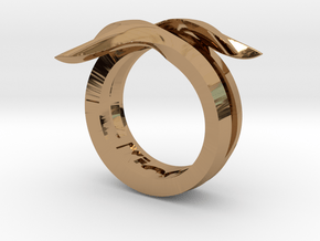 TAILS ring in Polished Brass: 8 / 56.75