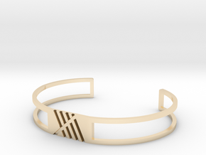 Striped bangle 02  in 14k Gold Plated Brass: Medium