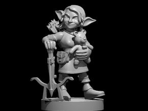 Goblin Female Rogue with Stuffed Bear in Smooth Fine Detail Plastic