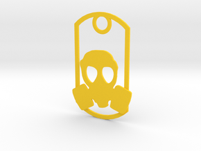 Gas Mask dog tag in Yellow Processed Versatile Plastic