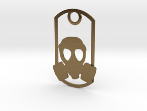 Gas Mask dog tag in Natural Bronze