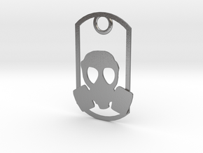 Gas Mask dog tag in Natural Silver