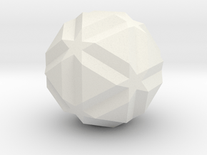 Small Icosicosidodecahedron - 1 Inch in White Natural Versatile Plastic