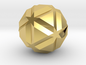 Small Icosicosidodecahedron - 10mm in Polished Brass
