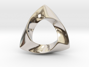 Mobius Triangle Pendant in Rhodium Plated Brass