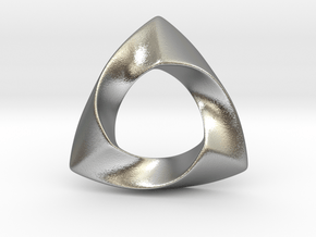 Mobius Triangle Pendant in Natural Silver