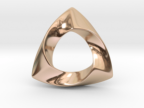 Mobius Triangle Pendant in 14k Rose Gold Plated Brass