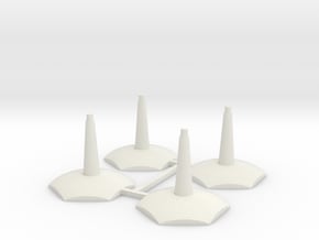 4 pack Flying-Space hex base stands in White Natural Versatile Plastic