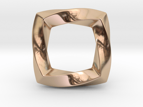 Mobius Square Pendant in 14k Rose Gold Plated Brass