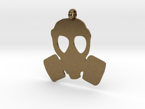 Gas Mask necklace charm in Natural Bronze