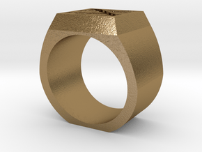 Boss Ring  in Polished Gold Steel: 8 / 56.75