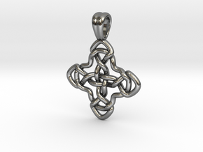 Celtic double cross [Pendant] in Polished Silver