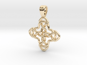 Celtic double cross [Pendant] in 14k Gold Plated Brass