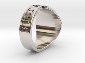 NuperBall YAWN Ring s20 in Rhodium Plated Brass