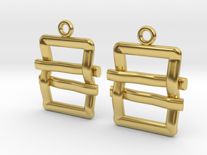 Square knot [Earrings] in Polished Brass