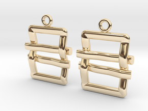 Square knot [Earrings] in 14k Gold Plated Brass