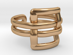 Square knot [Ring] in Polished Bronze
