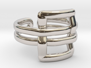 Square knot [Ring] in Platinum