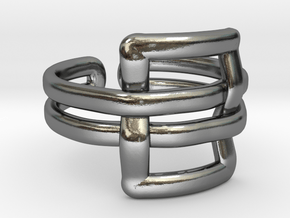 Square knot [Ring] in Polished Silver