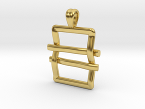 Square knot [Pendant] in Polished Brass