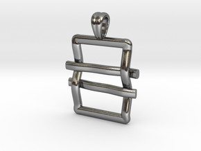 Square knot [Pendant] in Polished Silver