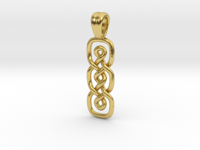 Double loop [pendant] in Polished Brass