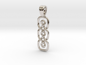 Double loop [pendant] in Rhodium Plated Brass