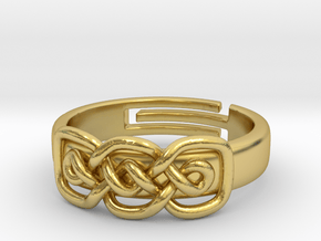 Double loop [Sizable ring] in Polished Brass