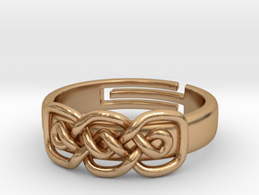 Double loop [Sizable ring] in Polished Bronze