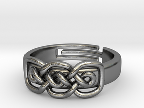 Double loop [Sizable ring] in Polished Silver