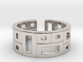 Quadrilateral [ring] in Rhodium Plated Brass
