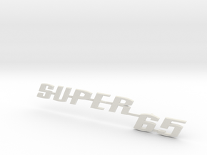 Nameplate "SUPER65" - fits VeeDubs rear lid in White Natural Versatile Plastic