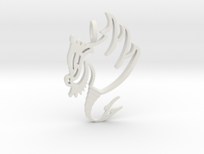 Dragon Pendant in White Natural Versatile Plastic