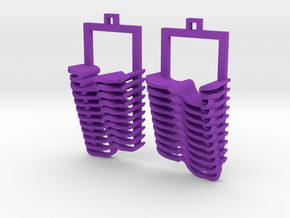 Waves Pair Earrings in Purple Processed Versatile Plastic