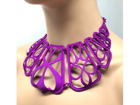 Flow Design Cleopatra Style Statement Necklace in Purple Processed Versatile Plastic