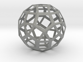 Lawal 167 mm v2 skeletal rhombicosidodecahedron in Gray PA12