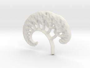 3D Fractal Tree Pendant in White Natural Versatile Plastic