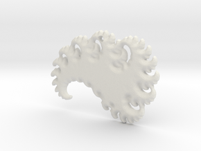Abstract 3D Fractal Pendant in White Natural Versatile Plastic