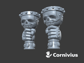 Skull Chalices (Left & Right-Handed) in Tan Fine Detail Plastic: Small