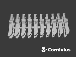 20x Combat Knife: Cornivius (Sheathed) in Smooth Fine Detail Plastic