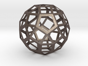 lawal 92 mm v2 skeletal rhombicosidodecahedron in Polished Bronzed-Silver Steel