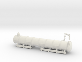 Tie Oil Saturating Wagon Tank & Rack - HO Scale in White Natural Versatile Plastic