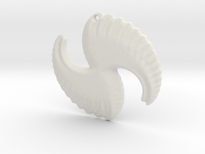3D Fractal Pendant in White Natural Versatile Plastic