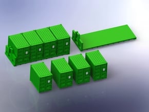 Quadcon Container Set 1/200 in Tan Fine Detail Plastic