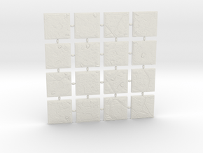 A set of 16 dungeon tiles in White Natural Versatile Plastic