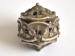 D20 Balanced - Pizza in Polished Bronzed-Silver Steel
